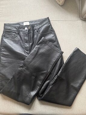 Wilfred Aritzia Black High-Rise Faux Leather Jeans